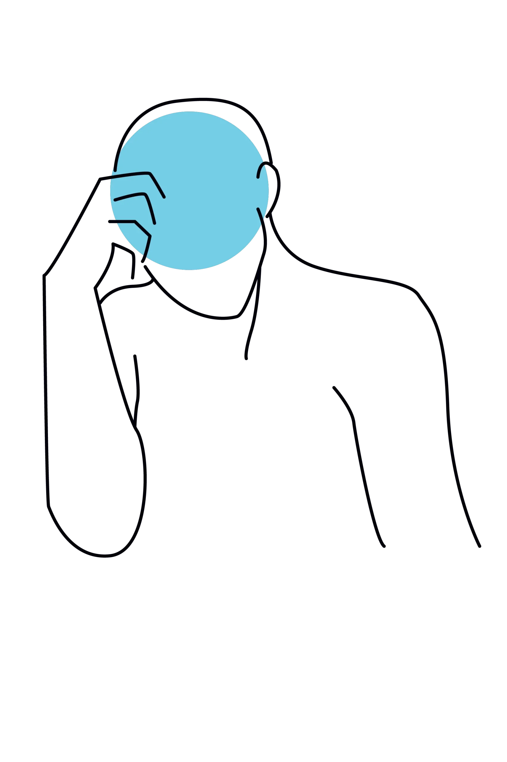 Illustration showing headache and migraine pain clinic treatment in Edinburgh