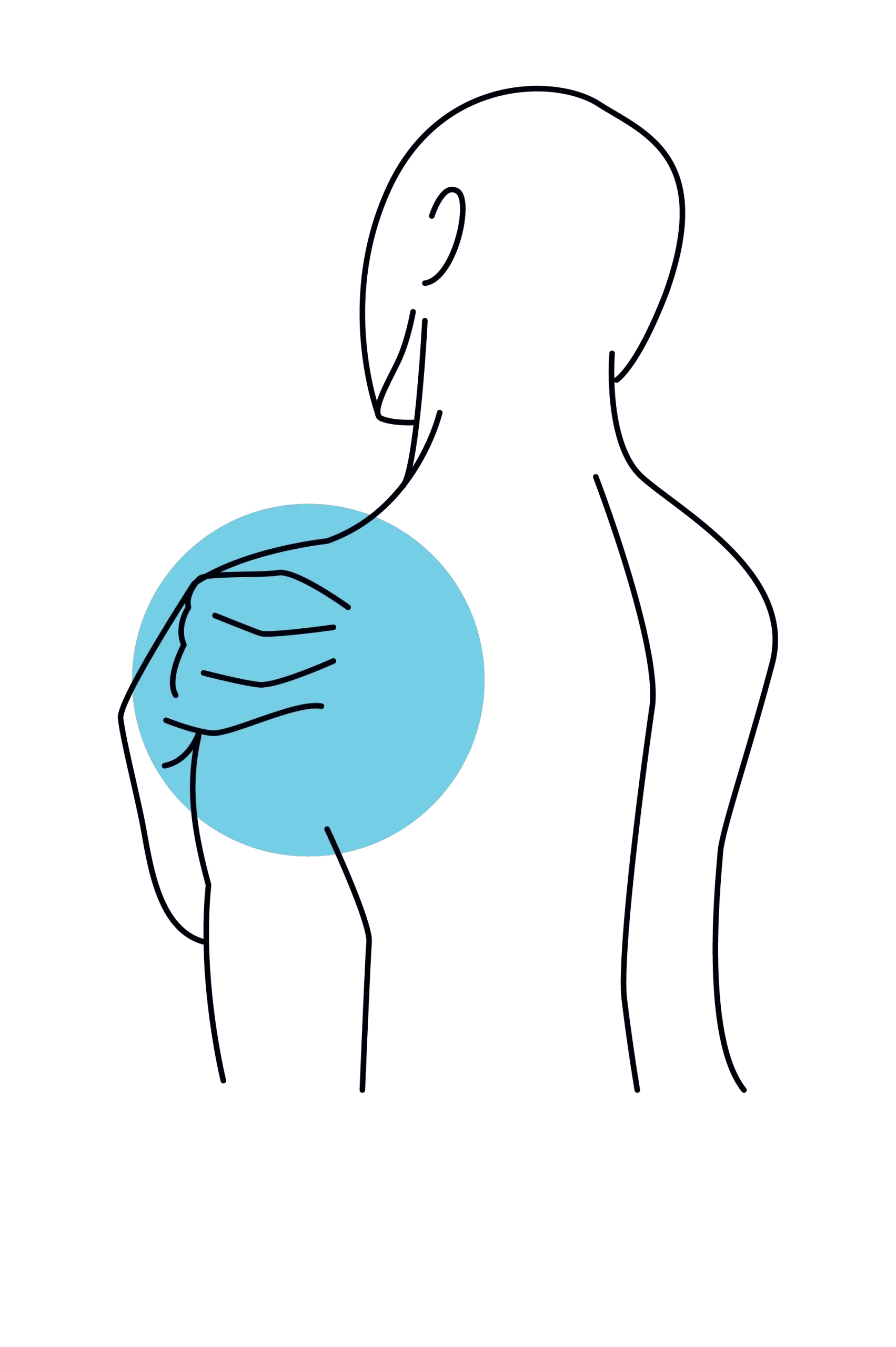 Diagram illustrating lower back pain area highlighted